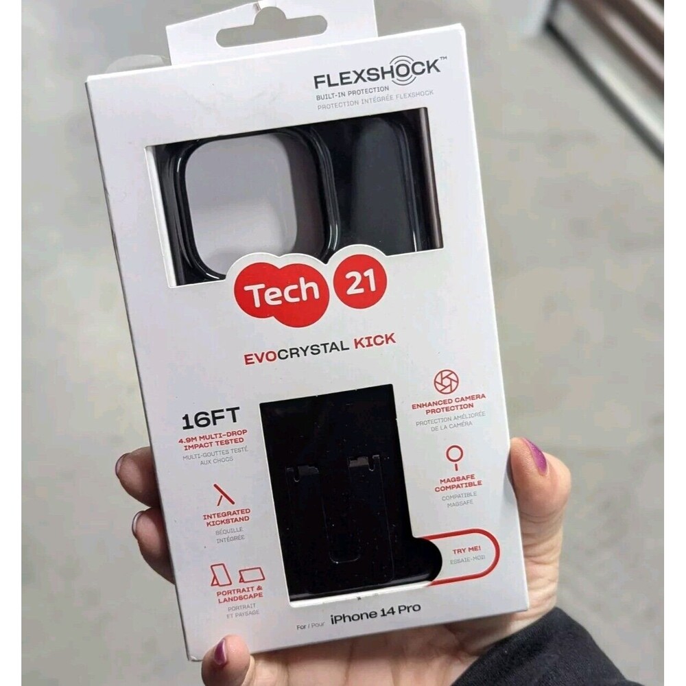 Tech21 Evo Crystal Kick Black Case for MagSafe for iPhone 14 Pro -‎ NIB